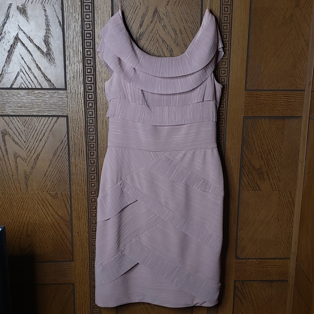 Maggy London Sleeveless Layered Mauve Dress